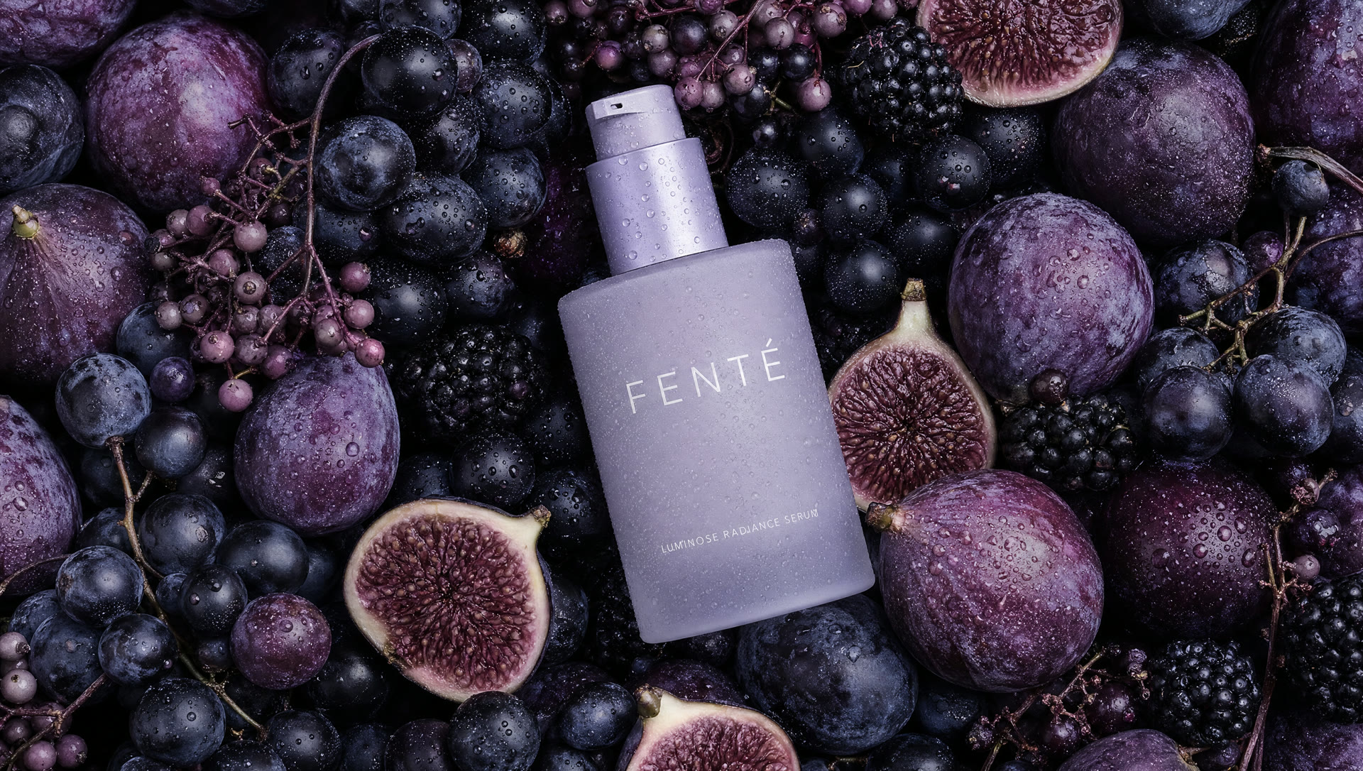 FENTÉ serum on purple fruit